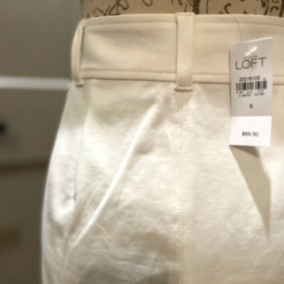 Loft Button-Down White A-Line Skirt-SIZE 6-NWT - Picture 5 of 9